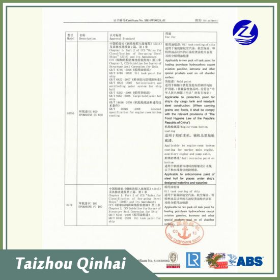 Recubrimiento marino;una imprimación anti-abrasión y anti-corrosión de alto espesor, durabilidad contra aceites curados agua de mar.